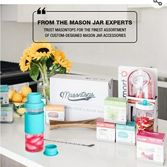 Masontops Cocktail Shaker Set – Glass Mason Jar Shaker–4PCw/ Metal swizzle stick - Picture 7 of 16